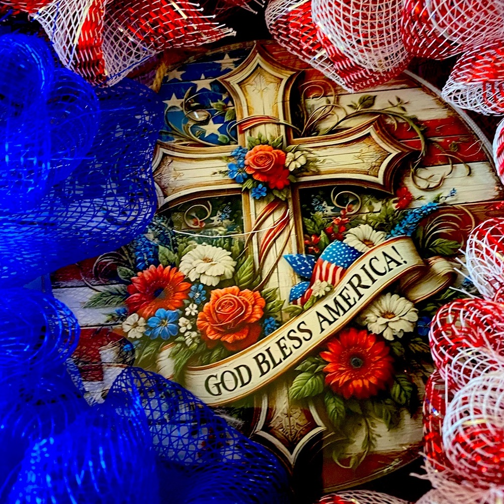 Fourth of July/Memorial Day/God bless America Wreath